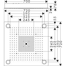 Верхний душ 720х720 мм Axor ShowerSolutions 10627800