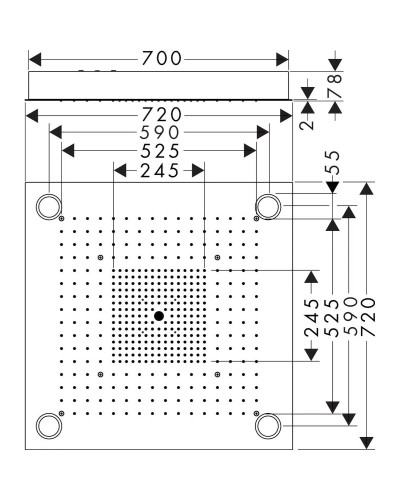Верхний душ 720х720 мм Axor ShowerSolutions 10627800
