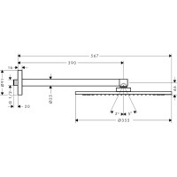 Верхний душ 355 мм Axor ShowerSolutions 26034000