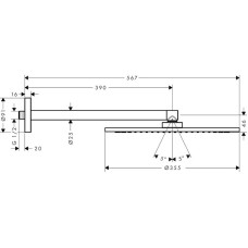 Верхний душ 355 мм Axor ShowerSolutions 26034000