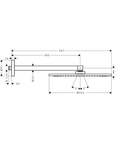 Верхний душ 355 мм Axor ShowerSolutions 26034000