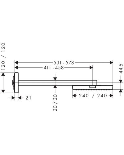 Верхний душ 240х240 мм Axor ShowerSolutions 10925000