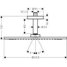 Верхний душ 355 мм Axor ShowerSolutions 26035000