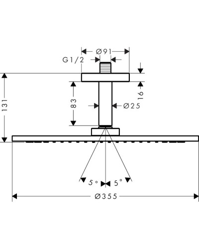 Верхний душ 355 мм Axor ShowerSolutions 26035000