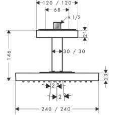 Верхний душ 240х240 мм Axor ShowerSolutions 10929000