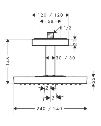 Верхний душ 240х240 мм Axor ShowerSolutions 10929000