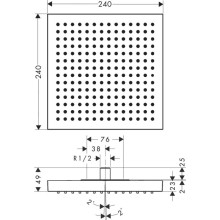 Верхний душ 240х240 мм Axor ShowerSolutions 10924000