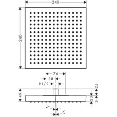 Верхний душ 240х240 мм Axor ShowerSolutions 10924000