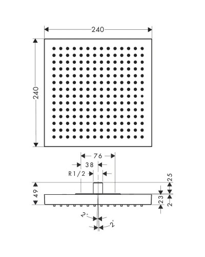 Верхний душ 240х240 мм Axor ShowerSolutions 10924000
