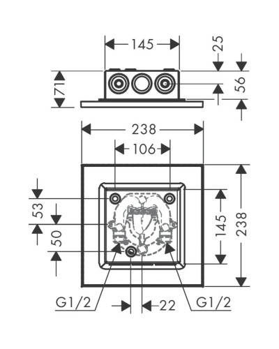 Верхний душ 238х238 мм Axor ShowerSolutions 35309000
