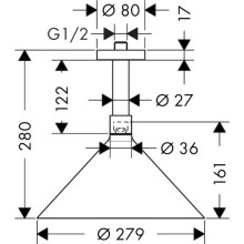 Верхний душ 279 мм Axor Showers/Front 26022000