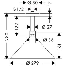 Верхний душ 279 мм Axor Showers/Front 26022000