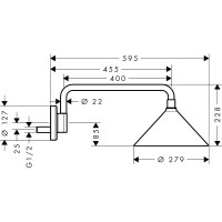 Верхний душ 279 мм Axor Showers/Front 26021000