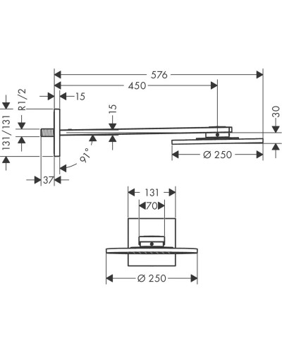Верхний душ 250 мм Axor ShowerSolutions 35284000