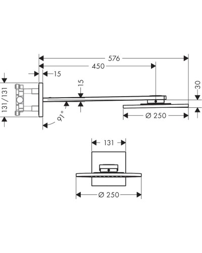 Верхний душ 250 мм Axor ShowerSolutions 35296000