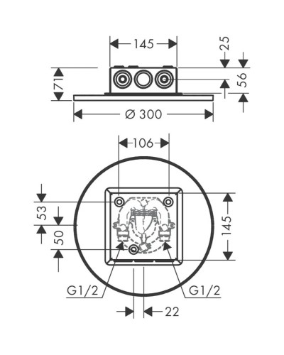 Верхний душ 300 мм Axor ShowerSolutions 35302000