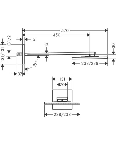 Верхний душ 238 мм Axor ShowerSolutions 35306000