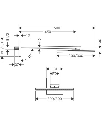 Верхний душ 300 мм Axor ShowerSolutions 35314000