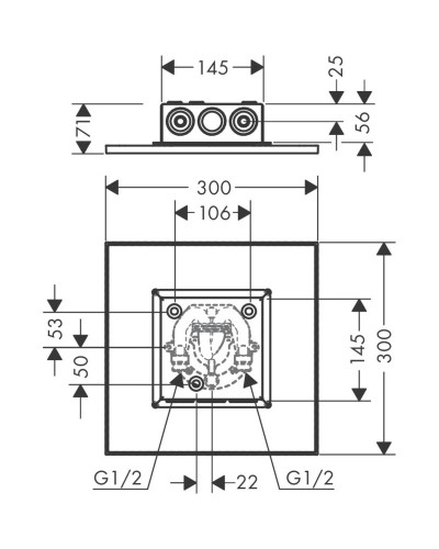 Верхний душ 300 мм Axor ShowerSolutions 35317000