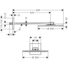 Верхний душ 300 мм Axor ShowerSolutions 35300000