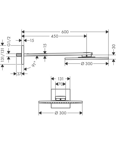 Верхний душ 300 мм Axor ShowerSolutions 35300000