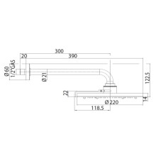 Верхний душ 220 мм Bossini Nebulizair H19625G.030