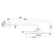 Верхний душ 220 мм Bossini Nebulizair H19625G.030
