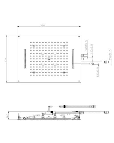 Верхний душ 570х470 мм Bossini Dream H38908.030