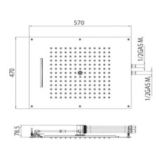 Верхний душ 570х470 мм Bossini Dream H38925.030
