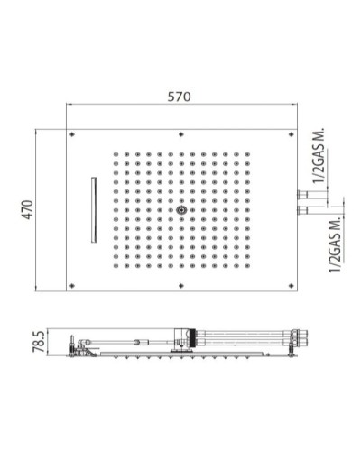 Верхний душ 570х470 мм Bossini Dream H38925.030
