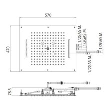 Верхний душ 570х470 мм Bossini Dream H38928.030