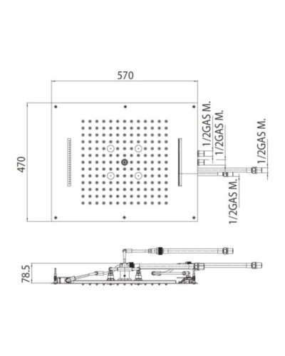 Верхний душ 570х470 мм Bossini Dream H38928.030