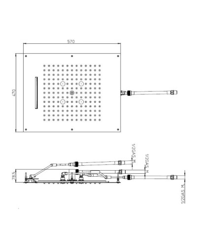 Верхний душ 570х470 мм Bossini Dream H38930.030