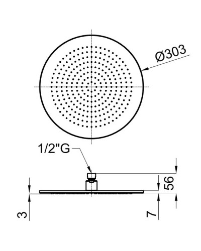 Верхний душ 303 мм Noken Neptune Slim Rondo N185709927