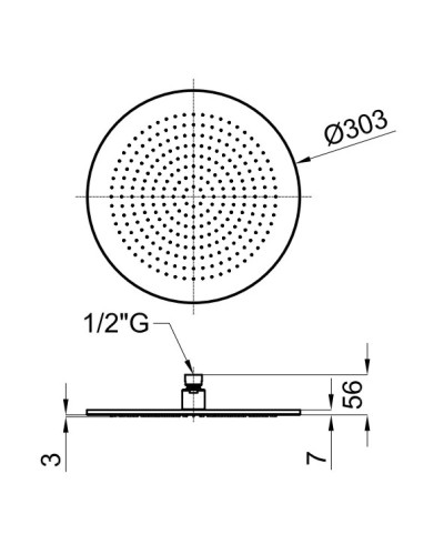 Верхний душ 303 мм Noken Neptune Slim Rondo N192579961