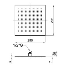 Верхний душ 295 мм Noken Neptune Slim Square N186490097