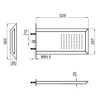 Верхний душ 529х257 мм Noken Oxo N720000258