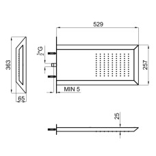 Верхний душ 529х257 мм Noken Oxo N720000258