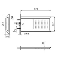 Верхний душ 529х257 мм Noken Oxo N720000253