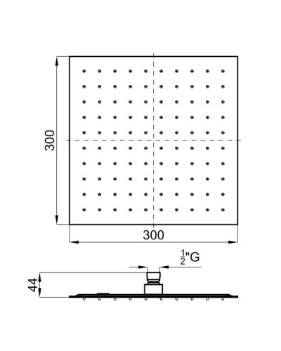 Верхний душ 300 мм Noken Square N186490043