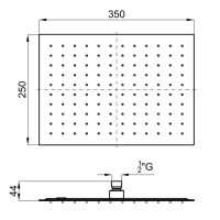 Верхний душ 350х250 мм Noken Square N186490042