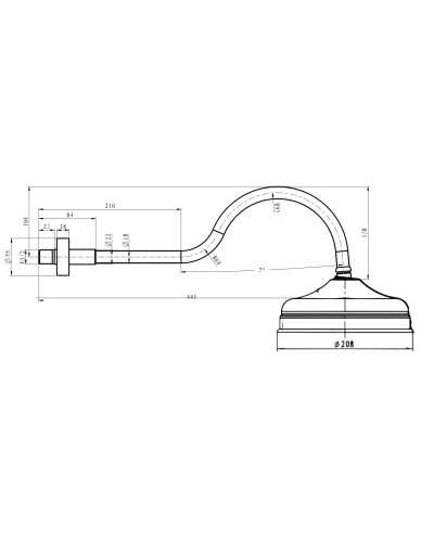 Верхний душ 208 мм Boheme Medici 413