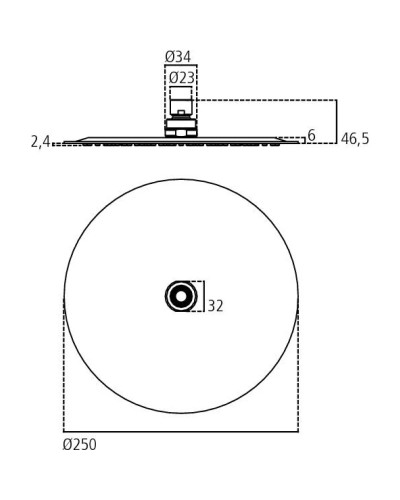 Верхний душ 250 мм Ideal Standard IdealRain Luxe B0384MY