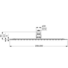 Верхний душ 300х200 мм Ideal Standard IdealRain Luxe B0390MY