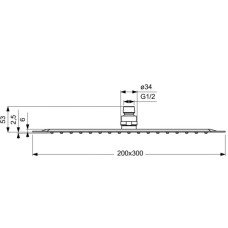 Верхний душ 300х200 мм Ideal Standard IdealRain Luxe B0390MY