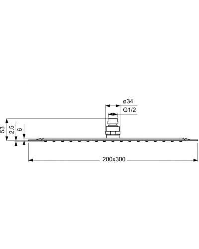 Верхний душ 300х200 мм Ideal Standard IdealRain Luxe B0390MY