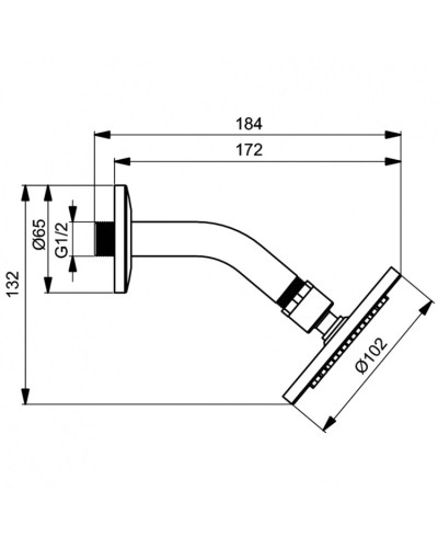 Верхний душ 102 мм Ideal Standard IdealRain B9436AA