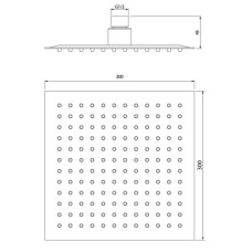 Верхний душ 300 мм IDDIS 00630SSi64