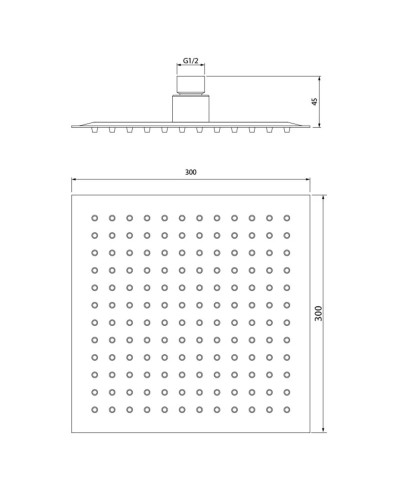 Верхний душ 300 мм IDDIS 00630SSi64