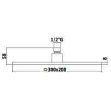 Верхний душ 300х200 мм Paffoni Berry ZSOF077CR